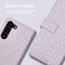iMoshion Hoesje Geschikt voor Samsung Galaxy S23 Hoesje Met Pasjeshouder - iMoshion Design Bookcase smartphone - Paars / White Daisy