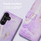 imoshion Hoesje Geschikt voor Samsung Galaxy S24 Hoesje Met Pasjeshouder - imoshion Design Bookcase smartphone - Meerkleurig / Purple Marble