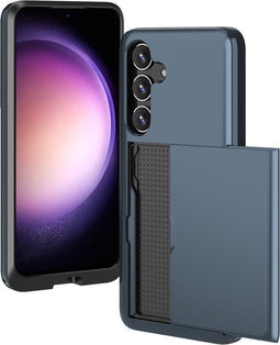iMoshion Hoesje Geschikt voor Samsung Galaxy S24 Hoesje - Ruimte voor 2 pasjes - iMoshion Backcover met pasjeshouder - Donkerblauw