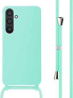 iMoshion Hoesje Geschikt voor Samsung Galaxy S24 Plus Hoesje Met Koord - iMoshion Siliconen hoesje met koord - Mintgroen