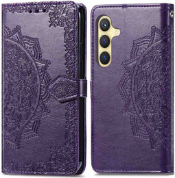 iMoshion Hoesje Geschikt voor Samsung Galaxy S24 Plus Hoesje Met Pasjeshouder - iMoshion Mandala Bookcase - Paars