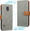 iMoshion Hoesje Geschikt voor Samsung Galaxy S5 Plus / S5 Neo / S5 Hoesje Met Pasjeshouder - iMoshion Luxe Canvas Bookcase - Grijs