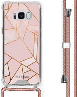 iMoshion Hoesje Geschikt voor Samsung Galaxy S8 Hoesje Met Koord - iMoshion Design Hoesje met Koord - Goud / Roze / Pink Graphic