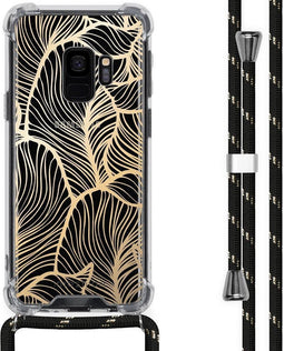 iMoshion Hoesje Geschikt voor Samsung Galaxy S9 Hoesje Met Koord - iMoshion Design Hoesje met Koord - Goud / Transparant