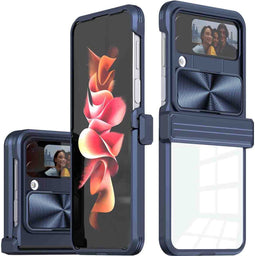 imoshion Hoesje Geschikt voor Samsung Galaxy Z Flip 4 Hoesje - imoshion Camslider Backcover - Donkerblauw