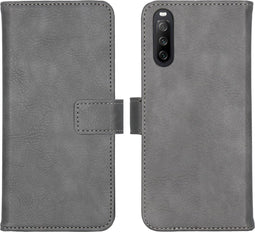 iMoshion Hoesje Geschikt voor Sony Xperia 10 III Hoesje Met Pasjeshouder - iMoshion Luxe Bookcase - Grijs