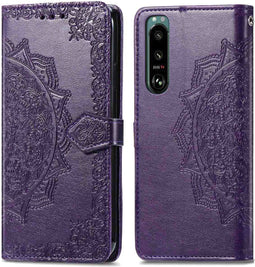 iMoshion Hoesje Geschikt voor Sony Xperia 5 IV Hoesje Met Pasjeshouder - iMoshion Mandala Bookcase - Paars