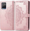 iMoshion Hoesje Geschikt voor Vivo Y33s / Vivo Y21s / Vivo Y21 Hoesje Met Pasjeshouder - iMoshion Mandala Bookcase - Rosé Goud