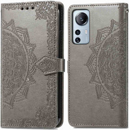 iMoshion Hoesje Geschikt voor Xiaomi 12 Lite Hoesje Met Pasjeshouder - iMoshion Mandala Bookcase - Grijs