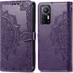 iMoshion Hoesje Geschikt voor Xiaomi 12X / 12 Hoesje Met Pasjeshouder - iMoshion Mandala Bookcase - Paars