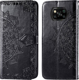 iMoshion Hoesje Geschikt voor Xiaomi Poco X3 Pro / Poco X3 Hoesje Met Pasjeshouder - iMoshion Mandala Bookcase - Zwart