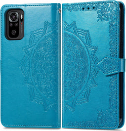 iMoshion Hoesje Geschikt voor Xiaomi Redmi Note 10 (4G) Hoesje Met Pasjeshouder - iMoshion Mandala Bookcase - Turquoise