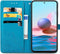 iMoshion Hoesje Geschikt voor Xiaomi Redmi Note 10 (4G) Hoesje Met Pasjeshouder - iMoshion Mandala Bookcase - Turquoise