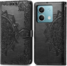 imoshion Hoesje Geschikt voor Xiaomi Redmi Note 13 (5G) Hoesje Met Pasjeshouder - imoshion Mandala Bookcase - Zwart