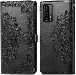 iMoshion Hoesje Geschikt voor Xiaomi Redmi Note 9T (5G) Hoesje Met Pasjeshouder - iMoshion Mandala Bookcase - Zwart