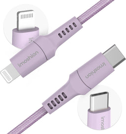 imoshion Kabel - Geschikt voor Lightning naar USB C - 1 meter - Oplader Kabel geschikt voor Apple iPhone 11/12/13/14 - Lila