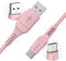 imoshion Kabel - USB C naar USB A Kabel - 2 meter - USB-C Oplader Kabel - Geschikt voor o.a. Apple iPhone 15/16 en Samsung - Roze