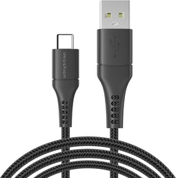 imoshion Kabel - USB C naar USB A Kabel - 3 meter - USB-C Oplader Kabel - Geschikt voor o.a. Apple iPhone 15/16 en Samsung - Zwart