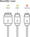 imoshion Kabel - USB C naar USB A Kabel - 3 meter - USB-C Oplader Kabel - Geschikt voor o.a. Apple iPhone 15/16 en Samsung - Zwart