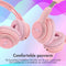 imoshion Kinder Koptelefoon met LED verlichting - Bluetooth Koptelefoon Kinderen - Draadloze Over-Ear Hoofdtelefoon - Roze