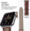 imoshion Lederen krokodil bandje - Geschikt voor Apple Watch 1, 2, 3, 4, 5, 6, 7, 8, 9, 10 (42 mm), SE - 38/40/41 mm - Bruin - One Size