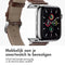 imoshion Lederen krokodil bandje - Geschikt voor Apple Watch 1, 2, 3, 4, 5, 6, 7, 8, 9, 10 (42 mm), SE - 38/40/41 mm - Bruin - One Size