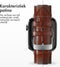 imoshion Lederen krokodil bandje - Geschikt voor Apple Watch 1, 2, 3, 4, 5, 6, 7, 8, 9, 10 (42 mm), SE - 38/40/41 mm - Bruin - One Size