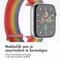 imoshion Nylon⁺ bandje - Geschikt voor Apple Watch 1, 2, 3, 4, 5, 6, 7, 8, 9, 10 (42 mm), SE - 38/40/41 mm - Rainbow - One Size