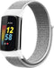 imoshion Nylon bandje - Geschikt voor Fitbit Charge 6, Charge 5 - Lichtgrijs - L