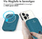 imoshion® Powerbank 10000 mah - Geschikt voor Magsafe - Snellader 22.5W - USB C & USB A - Draadloze Powerbank Geschikt voor Apple iPhone 12/13/14/15/16 - Blauw