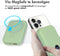 iMoshion® Powerbank Geschikt voor Magsafe 10000 mAh - Snellader & batterij LED-display - USB C / USB A - Geschikt voor o.a. iPhone & Samsung - 15 Watt - Draadloze Powerbank Geschikt voor iPhone 12/13/14/15 - Mintgroen