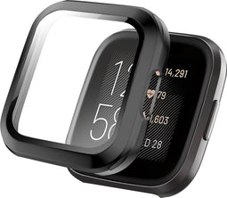 imoshion Screenprotector - Geschikt voor Fitbit Versa 2 - Full Cover Hard Case / Beschermend Hoesje - Zwart