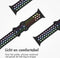 imoshion Sport⁺ bandje - Geschikt voor Apple Watch 1, 2, 3, 4, 5, 6, 7, 8, 9, 10 (42 mm), SE - 38/40/41 mm - Black Rainbow - M/L