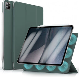 imoshion Tablet Hoes Geschikt voor iPad Pro 12.9 (2021) / iPad Pro 12.9 (2020) / iPad Pro 12.9 (2022) - imoshion Magnetic Bookcase - Donkergroen /Donkergroen
