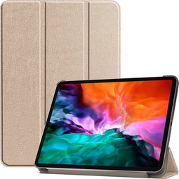 imoshion Tablet Hoes - Geschikt voor iPad Pro 12.9 (2022) / Pro 12.9 (2021) / Pro 12.9 (2020) / Pro 12.9 (2018) - Trifold Bookcase - Goud