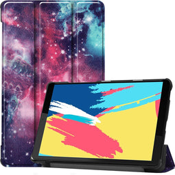 iMoshion Tablet Hoes Geschikt voor Lenovo Tab M8 FHD / Tab M8 - iMoshion Design Trifold Bookcase - Meerkleurig / Paars /Space