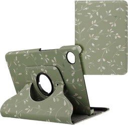 iMoshion Tablet Hoes Geschikt voor Samsung Galaxy Tab A9 8.7 inch - iMoshion 360° Draaibare Design Bookcase 2.0 - Groen /Green Flowers