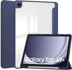 imoshion Tablet Hoes - Geschikt voor Samsung Galaxy Tab A9 Plus - Trifold Hardcase Bookcase - Donkerblauw