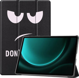 imoshion Tablet Hoes - Geschikt voor Samsung Galaxy Tab S9 11.0 inch Plus / Galaxy Tab S9 11.0 inch FE Plus / Galaxy Tab S10 Plus - Design Trifold Bookcase - Don't touch