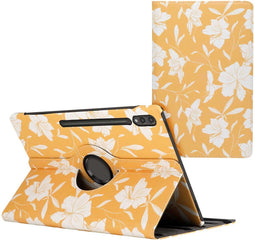 iMoshion Tablet Hoes Geschikt voor Samsung Galaxy Tab S9 Ultra - iMoshion 360° Draaibare Design Bookcase 2.0 - Geel /Yellow Flowers