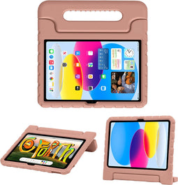 imoshion Tablet Hoes Kinderen Geschikt voor iPad 10 (2022) 10.9 inch 10e generatie - imoshion Kidsproof Backcover met handvat - Roze /Dusty Pink