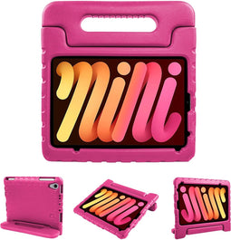 imoshion Tablet Hoes Kinderen - Geschikt voor iPad Mini 7 (2024) / Mini 6 (2021) - Kidsproof Backcover met handvat - Roze