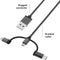 imoshion USB C,Micro-USB,Geschikt voor Lightning naar USB A Kabel - 1.5 meter - Snellader - Oplaadkabel geschikt voor iPhone 11/12/13/14 - Stevig gevlochten materiaal - Zwart