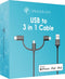 imoshion USB C,Micro-USB,Geschikt voor Lightning naar USB A Kabel - 1.5 meter - Snellader - Oplaadkabel geschikt voor iPhone 11/12/13/14 - Stevig gevlochten materiaal - Zwart