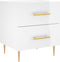 vidaXL - Nachtkastjes - 2 - st - 40x35x47,5 - cm - bewerkt - hout - hoogglans - wit