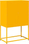 vidaXL - Hoge - kast - 68x39x107 - cm - staal - mosterdgeel