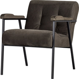 WOOOD Scott Fauteuil - Velvet - Warm Groen - 75x65x83