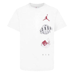T-Shirt met Korte Mouwen voor kinderen Nike JDB AIR GLOBE JORDAN SS TEE 95D121 001 Wit Maat 12 Jaar