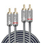 Lindy 35347 - RCA Audio Aansluitkabel - 3 m - Antraciet Grijs