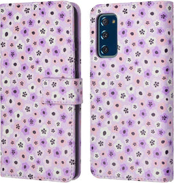 iMoshion Hoesje Geschikt voor Samsung Galaxy S20 FE Hoesje Met Pasjeshouder - iMoshion Design Bookcase smartphone - Meerkleurig / Purple Flowers